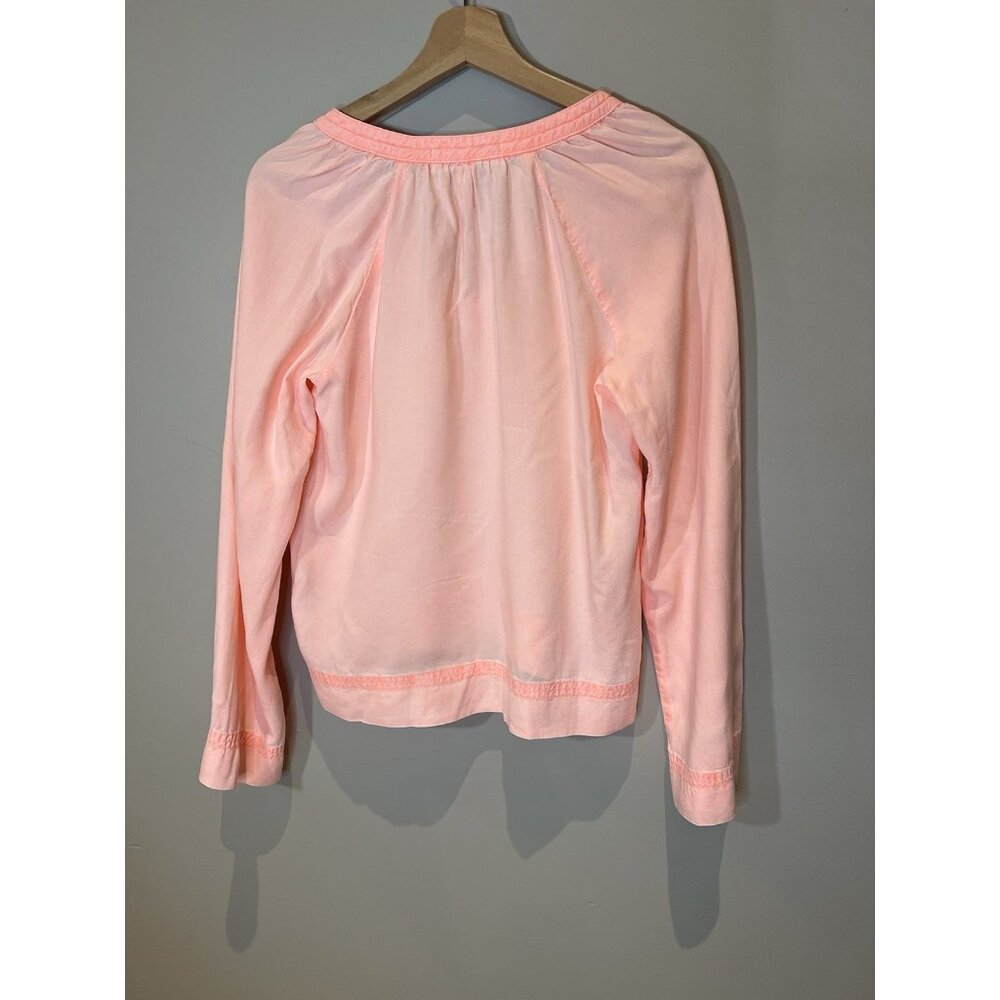Anthropologie Cloth and Stone Women’s XS blouse top V Neck Long Sleeves Pink - Picture 2 of 8